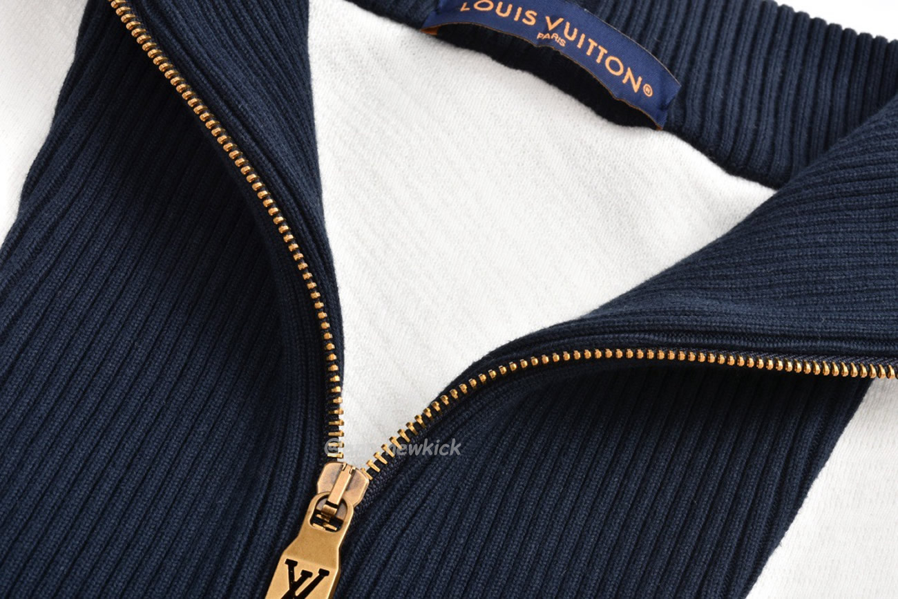 Louis Vuitton Knitted Cotton Sailor Blouson White Navy (7) - newkick.app